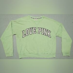 Green "Love Pink" Sweatshirt, Size L